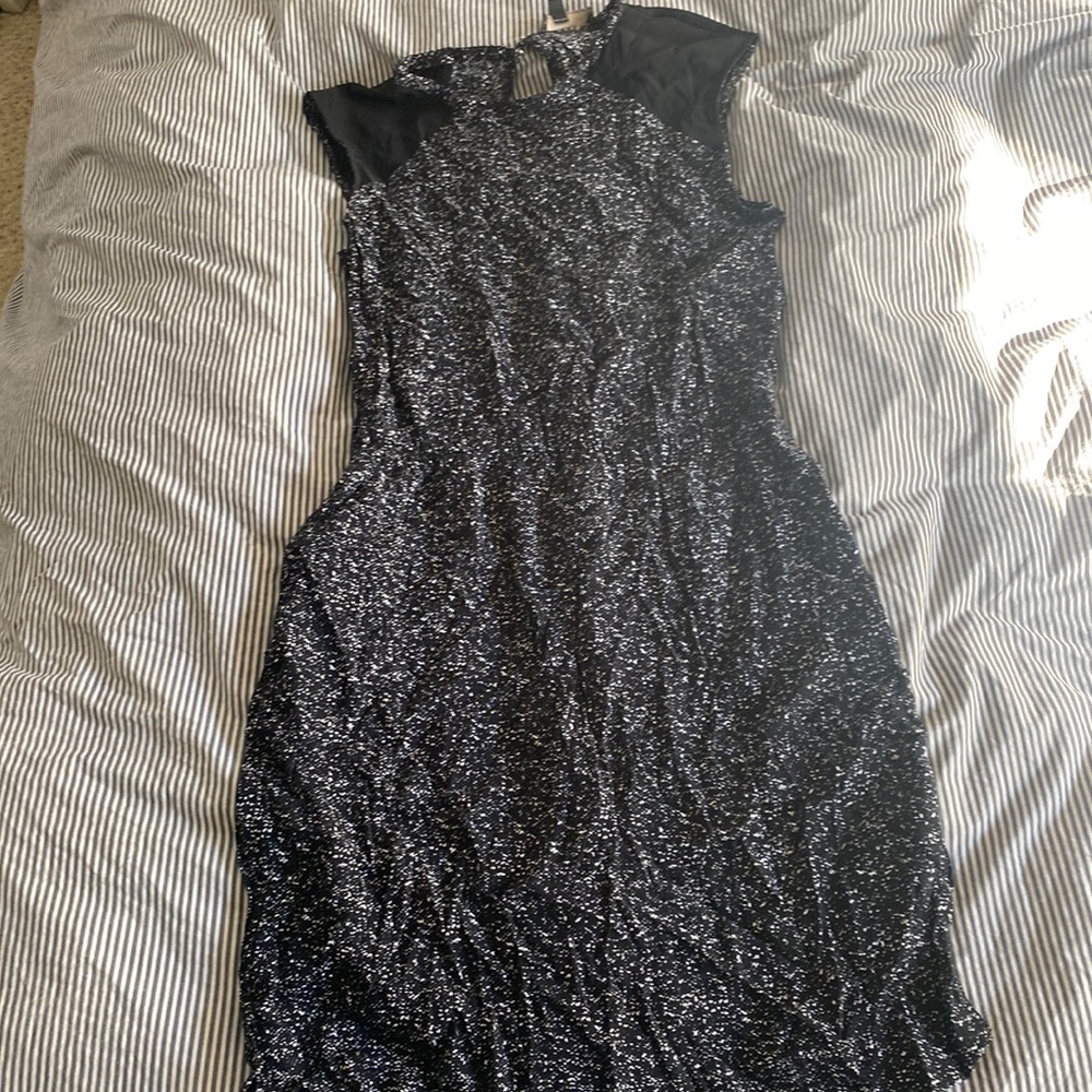 LOFT dress, lightweight and black with white speckles
